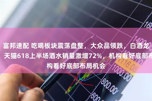 富邦速配 吃喝板块震荡盘整，大众品领跌，白酒龙头坚挺！天猫618上半场酒水销量激增72%，机构看好底部布局机会